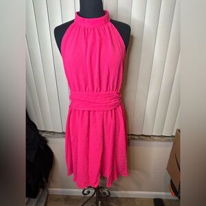 SHEIN Pink Sleeveless Swiss Dot Pink Dress size 12
